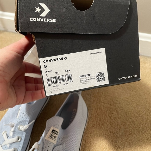 Women’s Converse Chuck Taylor All Star Knit Slip-On Sneakers Light Blue - Picture 3 of 3